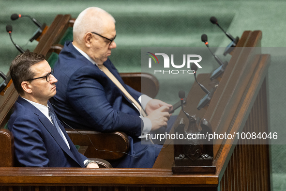 Polish Prime Minister Mateusz Morawiecki during Ukrainian parliamentary leader visit in Warsaw, Poland on May 25, 2023. 