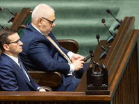 Polish Prime Minister Mateusz Morawiecki during Ukrainian parliamentary leader visit in Warsaw, Poland on May 25, 2023. (