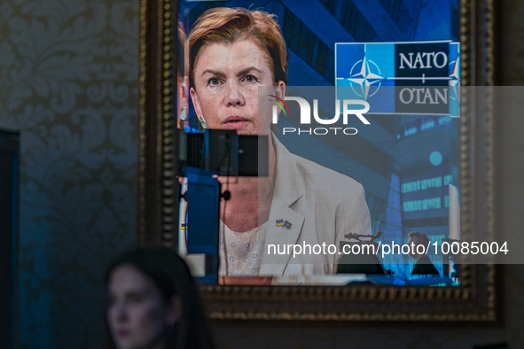 Baiba Braze, NATO Assistant Secretary General for Public Diplomcy, attends online the 15th Kyiv Security Forum. The forum is a annual platfo...