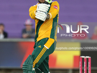 Alex Hales of Notts Outlaws during the Vitality T20 Blast match between Durham and Notts Outlaws at the Seat Unique Riverside, Chester le St...