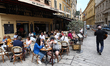 People sit at a restaurant in Nice, France on May 29, 2023. 