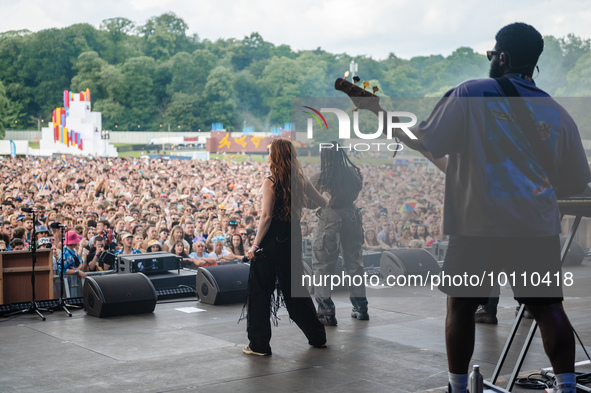 British Girlband Sugababes performs to a packed crowd at Love Saves The Day festival 2023 in Bristol, Uk. 