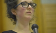 A representative of the Unicorn Co-Operative supermarket speaking at the 'Building an Econ...