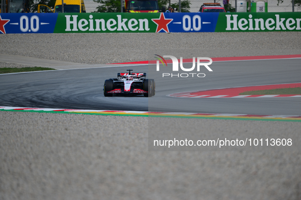 Kevin Magnussen of Haas F1 Team drive his single-seater during free practice of Spanish GP, 7th round of FIA Formula 1 World Championship in...