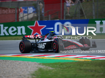 Niko Hulkenberg of Haas F1 Team drive his single-seater during free practice of Spanish GP, 7th round of FIA Formula 1 World Championship in...