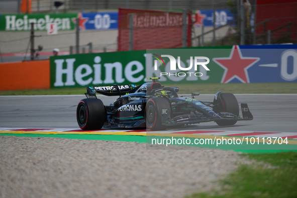 Lewis Hamilton of Mercedes-AMG Petronas F1 Team drive his single-seater during free practice of Spanish GP, 7th round of FIA Formula 1 World...