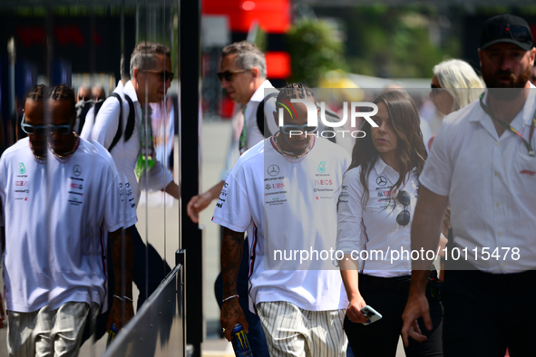 Lewis Hamilton of Mercedes-AMG Petronas F1 Team arrived into the circuit during free practice of Spanish GP, 8th round of FIA Formula 1 Worl...