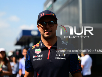 Sergio Perez of Red Bull Racing Honda arrived into the circuit during free practice of Spanish GP, 8th round of FIA Formula 1 World Champion...