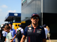 Sergio Perez of Red Bull Racing Honda arrived into the circuit during free practice of Spanish GP, 8th round of FIA Formula 1 World Champion...