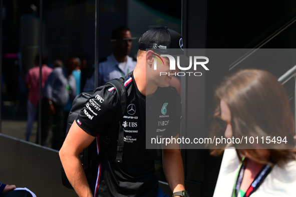 Mick Schumacher of Mercedes AMG F1 Team arrived into the circuit during free practice of Spanish GP, 8th round of FIA Formula 1 World Champi...