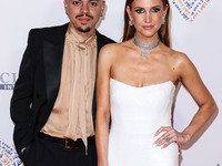 Evan Ross and wife Ashlee Simpson Ross arrive at the 30th Annual Race To Erase MS Gala held at the Fairmont Century Plaza on June 2, 2023 in...