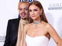 Evan Ross and wife Ashlee Simpson Ross arrive at the 30th Annual Race To Erase MS Gala held at the Fairmont Century Plaza on June 2, 2023 in...