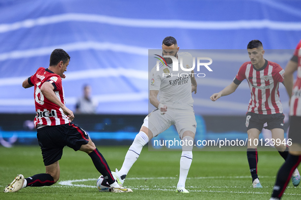 Karim Benzema of Real Madrid Cf in action during a match between Real Madrid v Athletic Club as part of LaLiga in Madrid, Spain, on June 4,...
