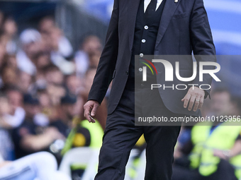 Real Madrid Head Coach of Carlo Ancelotti during a match between Real Madrid v Athletic Club as part of LaLiga in Madrid, Spain, on June 4,...