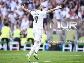 Karim Benzema of Real Madrid Cf celebrates his goal during a match between Real Madrid v Athletic Club as part of LaLiga in Madrid, Spain, o... by Alvaro Medranda/NurPhoto