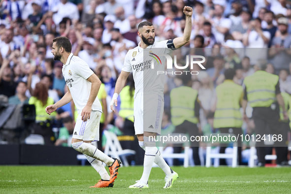 Karim Benzema of Real Madrid Cf celebrates his goal during a match between Real Madrid v Athletic Club as part of LaLiga in Madrid, Spain, o... by Alvaro Medranda/NurPhoto