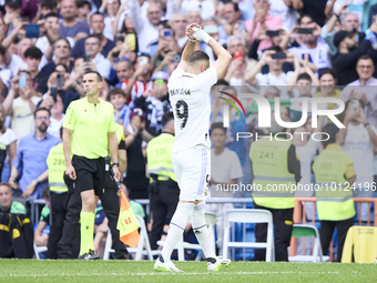 Karim Benzema of Real Madrid Cf celebrates his goal during a match between Real Madrid v Athletic Club as part of LaLiga in Madrid, Spain, o... by Alvaro Medranda/NurPhoto