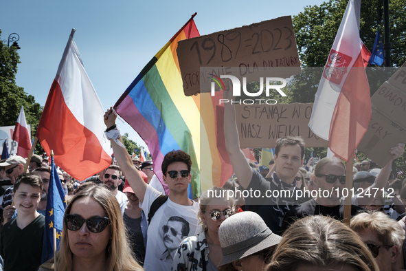 Pro-democratic march in Warsaw gathered up to 500k participants (according to organisers), led by Donald Tusk, former Prime Minister of Pola...