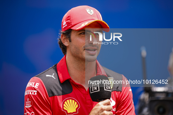 Carlos Sainz of Spain, Scuderia Ferrari, portrait during the Formula 1 AWS Spanish Grand Prix FIA Formula One World Championship from 1st to...