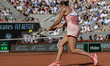 Aryna Sabalenka returns the ball against Karolina Muchova at Roland Garros Grand Slam Tour...