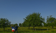 CHOUIN, FRANCE - JUNE 07, 2023:   French flag-bearer on his way to the 79th Anniversary D...