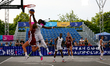 KRAKOW, POLAND - JUNE 21: 3x3 basketball match between the national team of France and Lat...