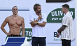 Fabio Scozzoli (ITA), Massimiliano Rosolino and Adam Peaty (GBR) during the International...