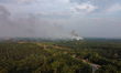 Aerial view of the palm oil plantation in Jambi province, Sumatra, on June 29, 2023. The I...
