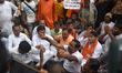 BJP (Bharatiya Janata Party) Party members staged a protest against violence and murder of...