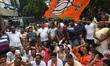 BJP (Bharatiya Janata Party) Party members staged a protest against violence and murder of...