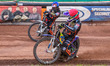Zach Cook (Blue) looks for team mate Rory Schlein (Red) during the Sports Insure Premiersh...