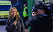 Eurosport presenter Abi Stephens does a piece to Camera during the Sports Insure Premiersh...