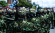 Colombia's military female members take part during the annual parade of the celebration o...