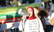 Israeli protesters attend a demonstration outside the Israeli parliament (Knesset) and the...