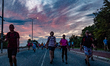 Thousands of participants are walking really early in the morning, during the 105th editio...