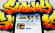 Subway Surfers on App Store displayed on a phone screen and Subway Surfers logo displayed...