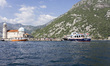A view showing the artificial island of Our Lady in the Rocks, in Kotor Bay, Montenegro, o...