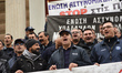 About 3000 uniformed public workers of Greece demonstrating against pension cuts, social s...