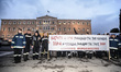 Police officers, firemen and coastguard officers marched to the Greek Parliament, in Athen...