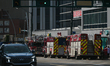EDMONTON, CANADA - AUGUST 19, 2023:Edmonton Fire Brigade vehicles captured along Jasper A...