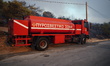 A fire truck during the wildfire in Mountain Parnitha. 22/8/23 