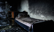 A house is being destroyed by fire on Mount Parnitha in Athens, Greece, on August 23, 2023...