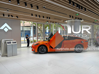 SHANGHAI, CHINA - AUGUST 25, 2023 - An electric car is displayed at the Hyper auto shop in Shanghai, China, August 25, 2023. (