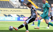 Matt Palmer of Notts County crosses the ball leading to his sides second goal during the S...