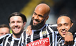 David McGoldrick of Notts County celebrates with Jodi Jones of Notts County after scoring...