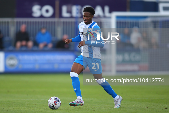Barrow's Tyrell Warren during the Sky Bet League 2 match between Barrow and Wrexham at the Holker Street, Barrow-in-Furness on Saturday 26th... by MI News/NurPhoto