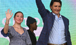 EDMONTON, CANADA - AUGUST 26, 2023:Canadian PM Justin Trudeau with his daughter, Ella-Gra...