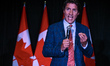 EDMONTON, CANADA - AUGUST 26, 2023:Canadian PM Justin Trudeau addresses local Liberal Par...