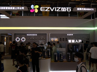 SHANGHAI, CHINA - AUGUST 29, 2023 - EZVIZ booth at the International Intelligent Building Exhibition, August 29, 2023, Shanghai, China. (
