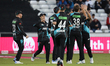 New Zealand celebrate the wicket of Jonny Bairstow of England during the Mens Internationa...